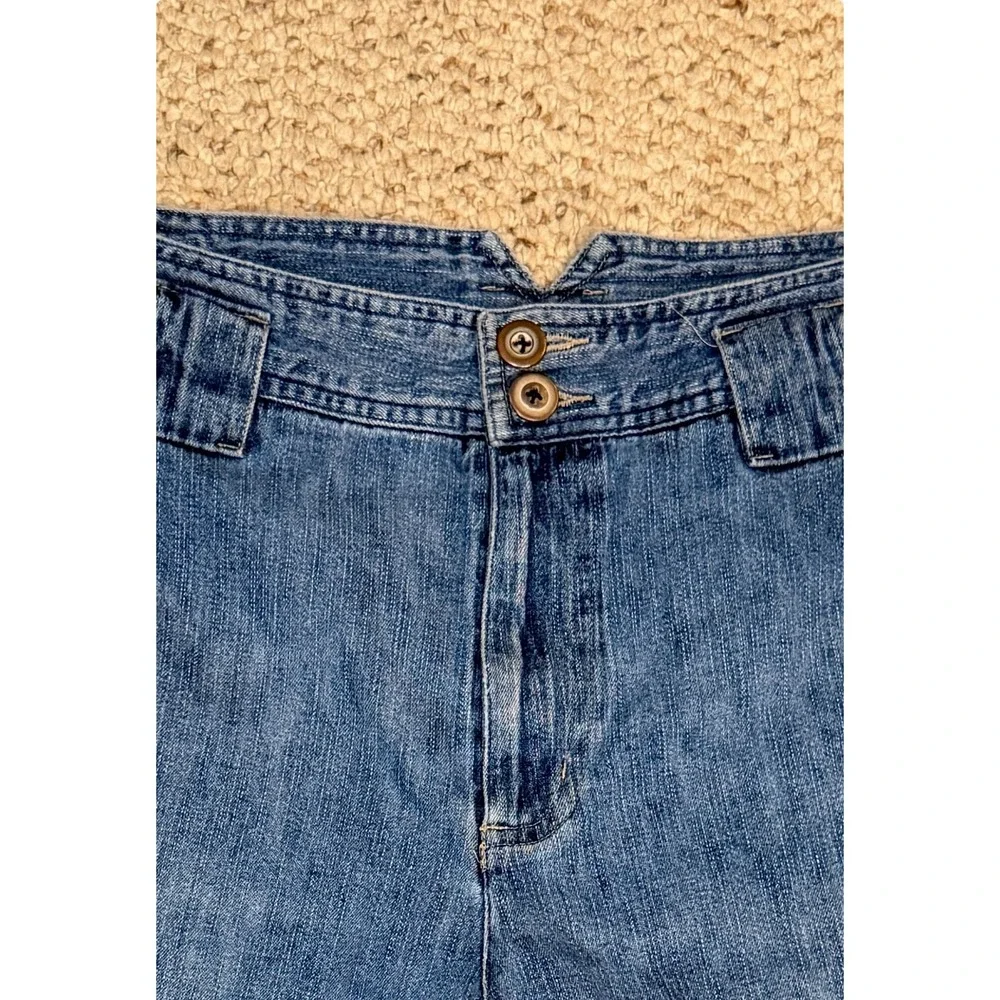 Vintage 90s White Stag Blue Denim Jorts Cargo Utility Shorts V-Notch Waistband